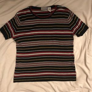 Ribbed, striped, vintage-style top